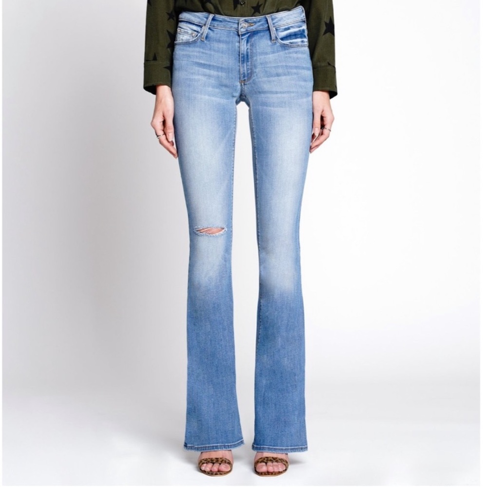 Black Orchid Mia Mid Rise Skinny Flare Denim